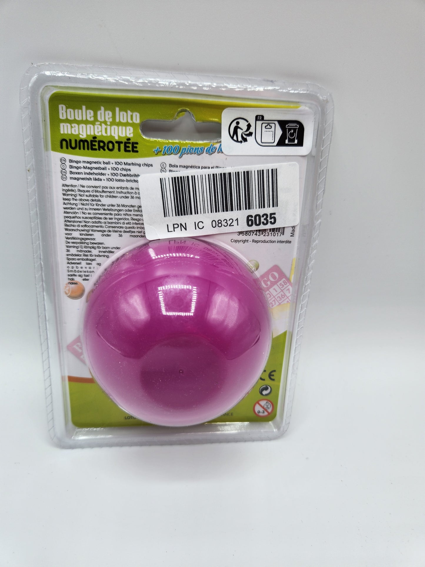 Magnetische Bingo-Kugel zum Halten und Aufbewahren von Münzen
